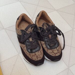 Coach Brown Logo-Pattern Low-Top Sneakers